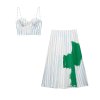 Striped camisole+striped skirt set for women