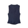 European and American double breasted denim vest+casual wide leg pants set for women